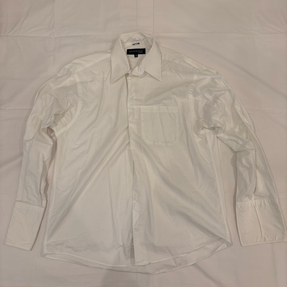 Kenneth Cole White Long Sleeve Dress Shirt